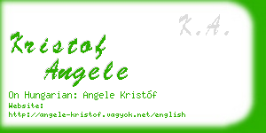 kristof angele business card